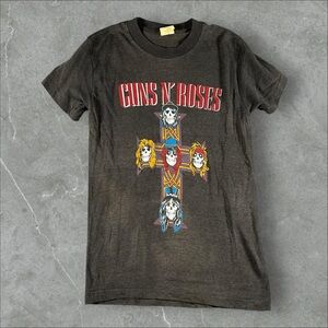 Vintage Guns N Roses‎ Shirt Mens Small Black 1987 Appetite For Destruction Tour